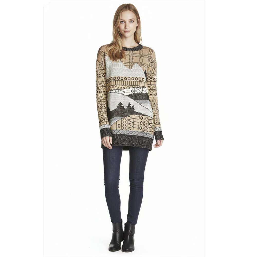 Woolrich Women’s Sweater Escape Crew Pullover Lambswool Tunic Long Sleeve